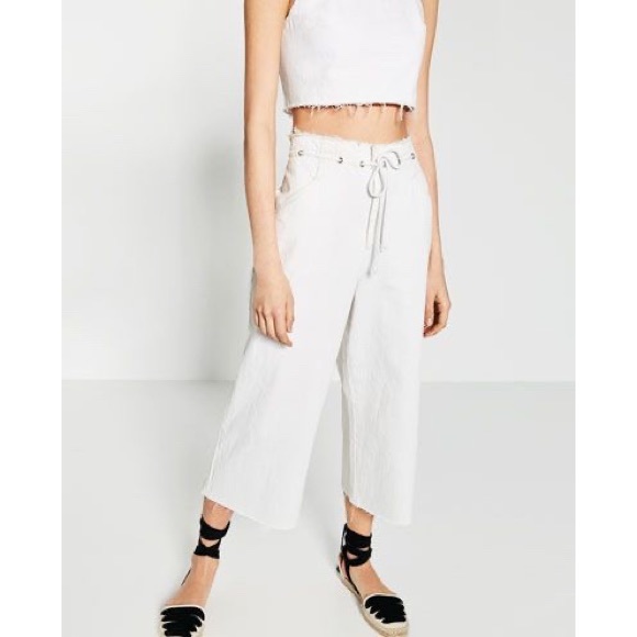 Zara Trf Emma Drawstring Denim Culottes - Picture 11 of 14